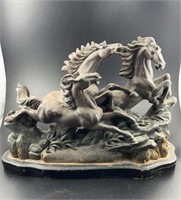 Bronze Tone Replica Of Three Horses Running