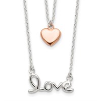 Sterling Silver Love and Heart Necklace