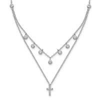 Sterling Silver Strand Cross Necklace