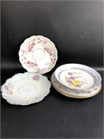 (6) Mixed Floral (Some) Handpainted Saucers