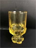 Vtg TIFFIN Yellow Glass Cup 4.75" H