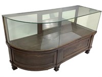 6 Ft Glass Store Display Case w Curved End
