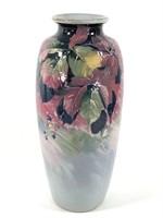 Fantastic Weller Painted Vase Drilled For Lamp
