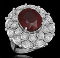 $ 10,462 10.35 Ct Ruby 1.73 Ct Diamond Ring