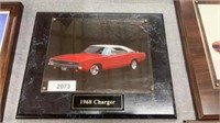 1968 charger picture plaque