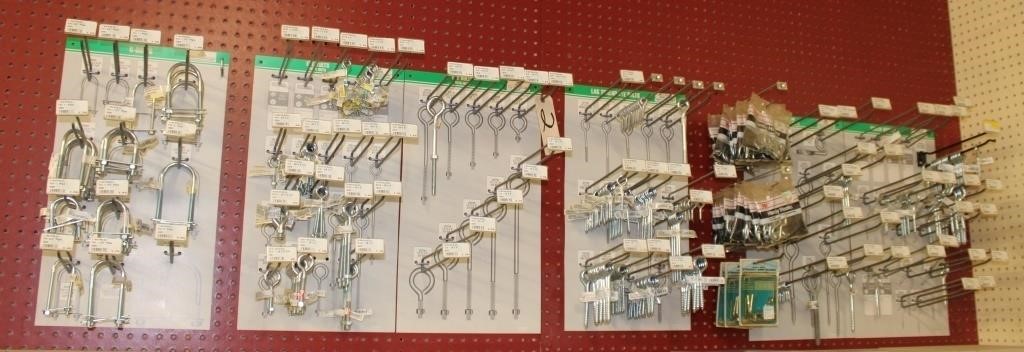 ibolts, ubolts, screw hooks and display