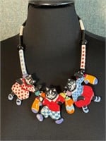 Ruby Z Candace Loheed Kittens Ceramic Necklace