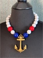 Miriam Haskell Chunky Nautical Motif Necklace
