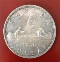 1959 Canadian Silver Dollar .80