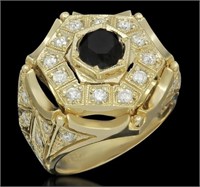 AIGL $13,110 3.07 Ct Black & White Diamond Ring