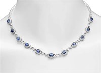 $ 30,118 16.67 Ct Sapphire Diamond Necklace