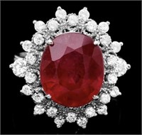$ 9887 8.50 Ct Ruby 1.10 Ct Diamond Ring