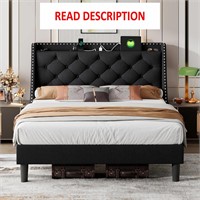 iPormis Queen Bed Frame with 16 Deluxe Wingback &