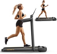 3.0HP Foldable Compact Treadmill 2 in 1 Walking Pa