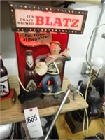 Blatz Bar Scene Lighted Bottle - 9 1/2"Wx16"H