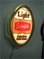 Schmidt Lighted Beer Sign - 14 1/2" Diamx17 1/2"H