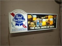 Pabst Blue Ribbon Lighted Sign - 29"Wx11 1/2"H