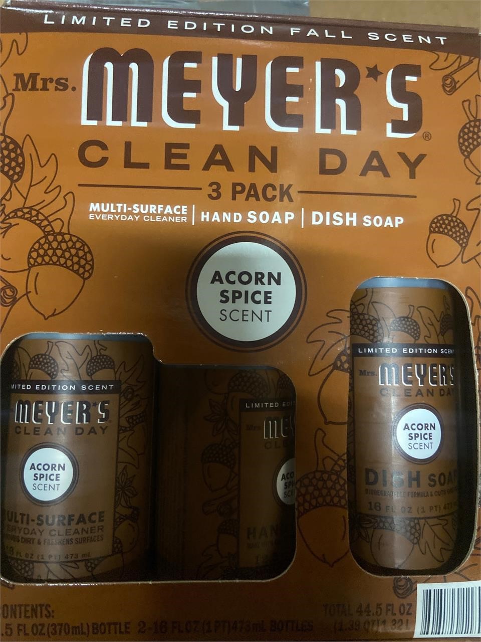 $28 Meyers clean day 3 pack soap cleaner acorn