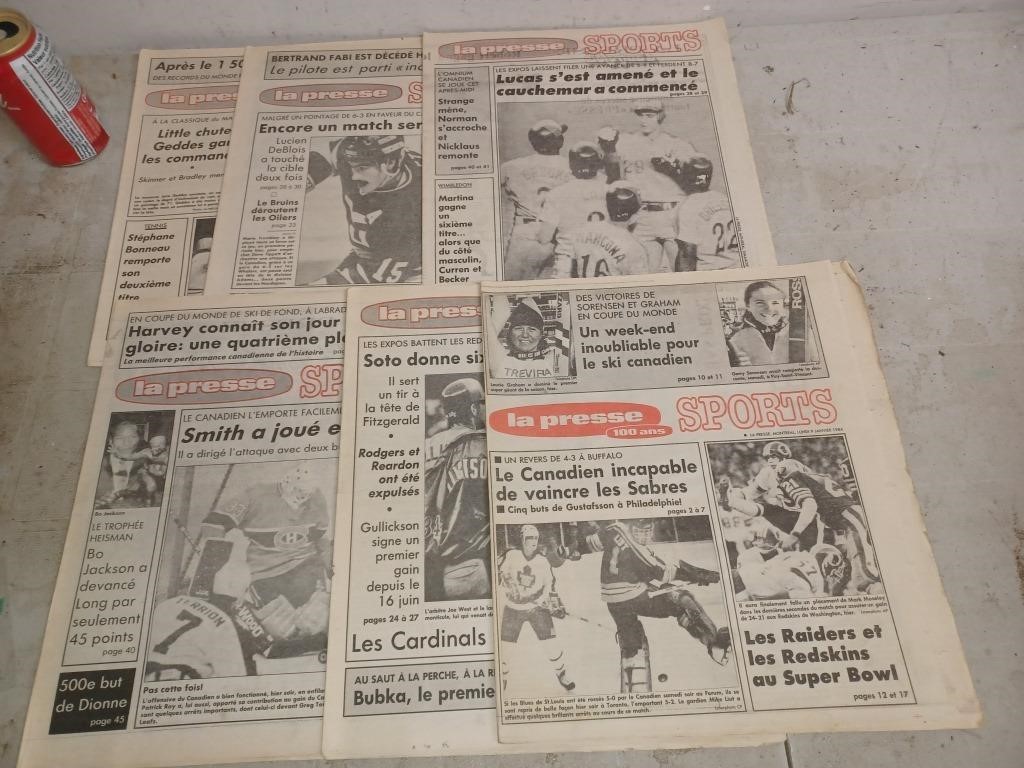 6 Cahiers des sports 1984 et 1985