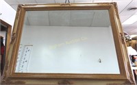Large Beveled Mirror w/Crackled Paint Frame