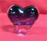 Rosenthal Amethyst Purple Glass Heart Bud Vase