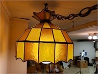 Vintage Stained Glass Pendant Lamp