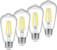 Ascher LED Edison Bulbs 6W, Equivalent 60W, High