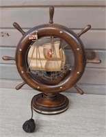 Ships Wheel TV Lamp working with 3 masted ship