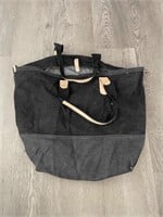 Vintage Black Denim Tote Bag