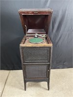 Heywood-Wakefield Wicker Cabinet Gramaphone