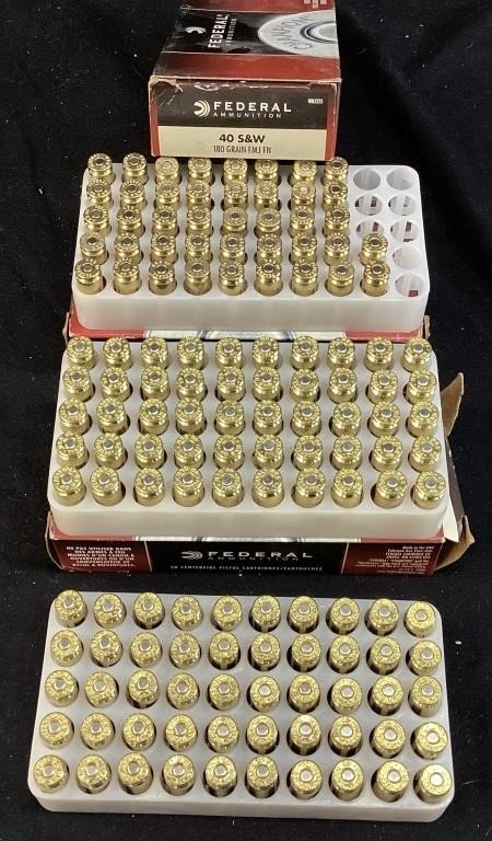 142 ROUNDS FEDERAL AMMO 40 S&W 180 GRAIN FMJ