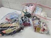 Lot of Sewing Notions, Zippers, Border, Elastic +