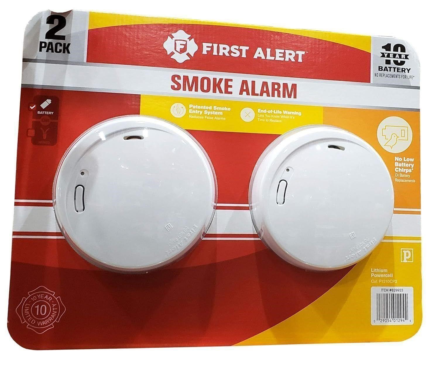 First Alert 10 Year Smoke Alarm 2 Pack,
