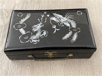 Vintage Asian Mother of Pearl Inlay Jewelry Box