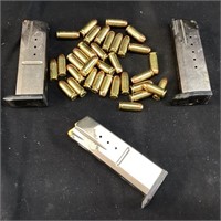 3 S&W 40 MAGAZINES & 34 ROUNDS 40 CAL.