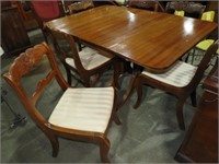 BEAUTIFUL MAHOGANY DROPSIDE DINING TABLE W/6CHAIRS