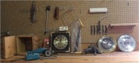 tools, saws, Pioneer clock, heat gun
