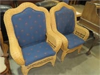 (2X) WICKER CHAIRS WITH PADS