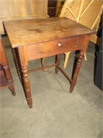 EARLY 1 DRAWER WOOD STAND TABLE