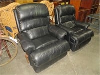 (2X) LAZY BOY HIS & HERS LEATHER RECLINERS