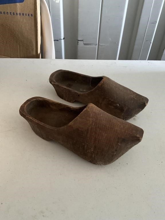 Large pair of wooden shoes