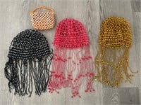 Vintage Beaded Headdresses and Coin Purse