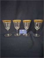 (4)Minton Clear Crystal Wine Goblets w/ 1/2 in