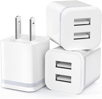 USB Wall Charger, LUOATIP 3-Pack 2.1A/5V Dual