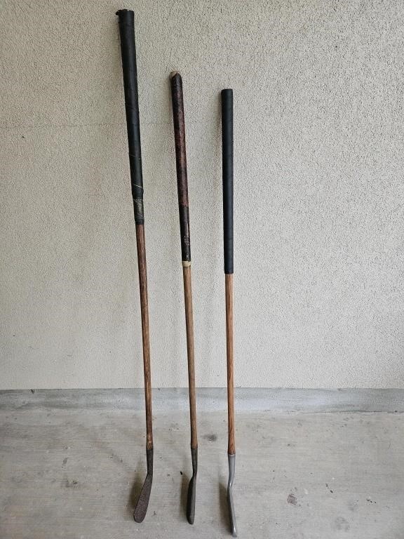 (3) Wood Shafted Golf Clubs