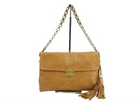 Prada Brown Leather Chain Shoulder Bag