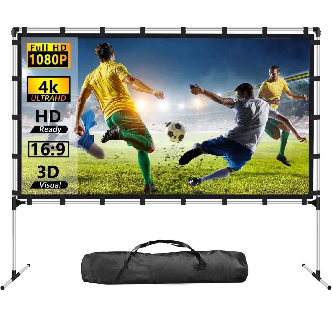 $55 Projector Screen with Stand 120” OutdoorIndoor