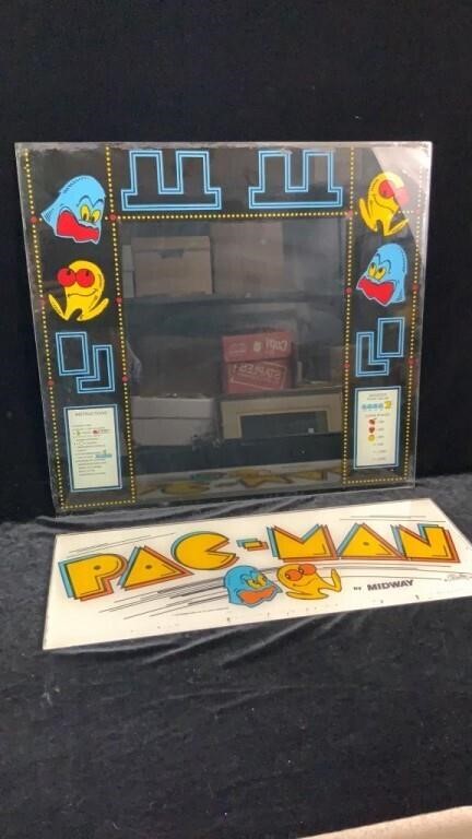 Vintage Pac-Man Arcade Game Glass Panels