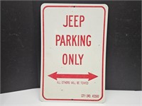 Metal JEEP Parking Only 12"x18"