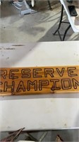 Reserve champion board